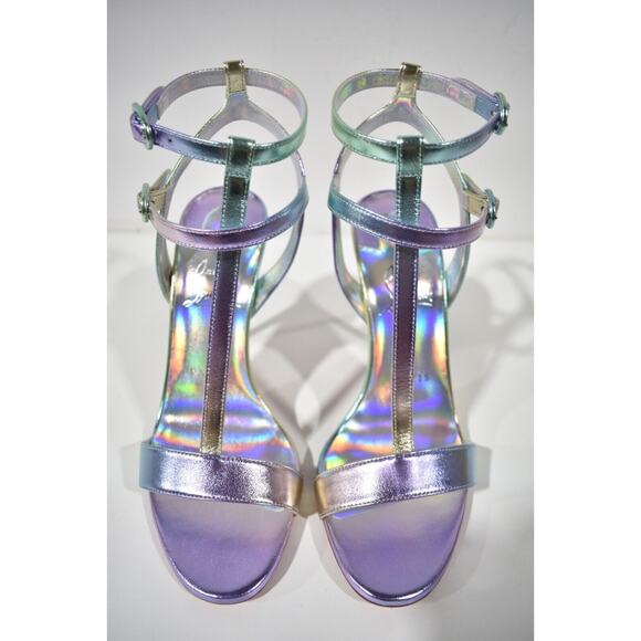 Christian Louboutin Mara 100 Multicolor Purple Sandal Ankle Strap Heel Pump 36.5 - Picture 7 of 12